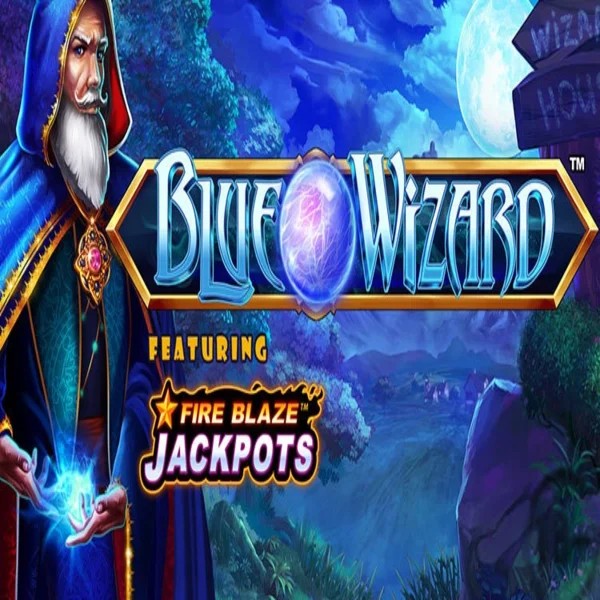 Blue Wizard Fire Blaze Jackpots casino game by Rarestone Gaming – featured logo at Lolospin Casino