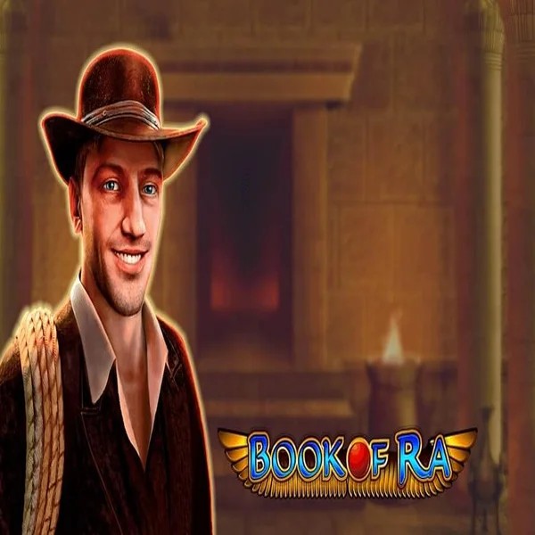 Slots logo of Book of Ra from Greentube at Lolospin Casino