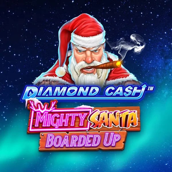 Official Slots logo: Diamond Cash Mighty Santa Boarded Up by Greentube at Lolospin Casino