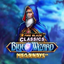 Official Slots logo: Fire Blaze Blue Wizard Megaways by Rarestone Gaming at Lolospin Casino